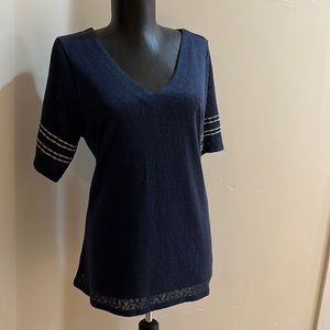 Mod Lusive blue knit top M NWT
